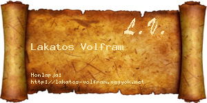 Lakatos Volfram névjegykártya